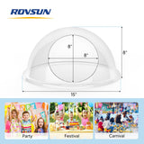 ROVSUN 15 Inch Cotton Candy Machine, Candy Floss Maker Electric Cotton Candy Maker w/Cover Stainless Steel Bowl & Sugar Scoop for Home Commercial Party Carnival Birthday