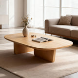 Solid Wood Coffee Tables, Farmhouse Living Room Coffee Table, Modern Center Table for Home Offices, Living Rooms, Hotels, and Cafes Natural Wood 39.3×19.6×15.7in