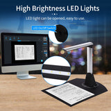 QERTYHJK Portable Document Camera Scanner High Speed 5MP Max A4 Size Book with LED Support 7 Languages for Office