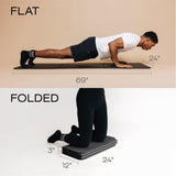 Stakt Foldable Yoga Mat Pro, 2 in 1 with Premium Textured Grip, Non Slip, Folding Exercise and Fitness Mat for Pilates, Strength Training, and High Impact Workouts - Black