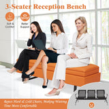 Reception Chairs Modern Entryway Bench - 7-Seat Waiting Room Chair with Thickened Cushion | Orange Kinpaw