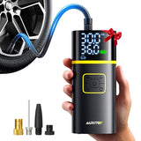 AUXITO AS1 Tire Inflator Portable Air Compressor - 150PSI Bike Pump 1Min Fast Inflate with Tire Pressure Gauge, 5200 mAh, LED Light, Car Accessories Air Pump for Auto, Moto, Bike Car Gifts for Men