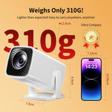 Mini Projector, Portable Projector 4K & Full HD 1080P Support, 270° Rotation Outdoor Projector, Movie Projector Compatible with Smartphone, TV Stick, Laptop, PS4, HDMI, USB