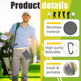 Meanplan 12 Pcs Microfiber Fabric Golf Towel 16 x 23 Inch Tri Fold Golf Towels for Golf Bags with Heavy Duty Clip Waffle Pattern Golf Towel for Men Women Golf Club Gifts (Black, Gray, Navy Blue)