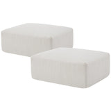 Ottomans for Sectional U Shaped Couch or Sofa Bed for Living Room-40'' Boneless Cloud Footstool-No Assembly Required, Modular Corduroy Full Sponge Compression Foot Stool Pouf, Beige, Sets of 2