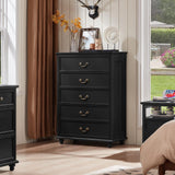 Joaxswe Bedroom Dresser Sets, 54" Wide 7 Drawers Dresser and 45" Tall 5 Drawers Dresser, Wooden 2 Piece Bedroom Furniture Set, Chest of Drawer for Bedroom, Home, Living Room, Hallway, Black