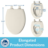 Mayfair NextStep2 Toilet Seat with Built-In Toddler Potty Training Seat, Slow Close, Easy Clean, Magnetic Removable Kids Seat, ELONGATED, Biscuit