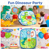 6-in-1 Dinosaur Bean Bag Toss Game - Outdoor Toys for Toddler 1-3, ABC Alphabet & Math Learning Active Play Toy - Indoor Backyard Party Game Beach Games