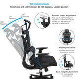 Office Computer Desk Chair, Ergonomic Desk Chair Mesh Computer Chair with Wheels LVVEZin