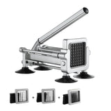 VEVOR French Fry Cutter, Potato Slicer with 1/2", "3/8", "1/4 Stainless Steel Blades, Manual Potato Cutter Chopper with Suction Cups, Great for Potato, French Fries, Cucumber, Vegetables, Carrot