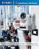 FoMaKo K600NW 4K 60fps NDI PTZ Camera, NDI|HX3 4K 60fps Output,20X Optical Zoom,Gen 3 AI Auto-Tracking, 3G-SDI HDMI NDI USB PoE, for Church Worship & Live Streaming, White