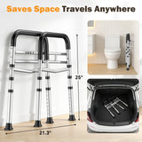 Toilet Safety Rails for Seniors, Adjustable Height & Width Toilet Safety Frame with Handles (350LB Capacity), Elderly Assistance Products for Handicapped, Foldable Toilet Bars Fits Any Toilet