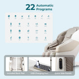 Titan Nido 3D l Full Body Massage Chair l AIR 3D Massage Mechanism l Rocking Motion Position l Voice Control l 2 Stage Zero Gravity Reclining l 7.5" Touchscreen Controller (Taupe)