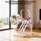 Foldable Stair Stepper Exercise Machine with Handlebar, Adjustable Resistance Quiet Climber with Timer & Phone Holder, Cardio Fitness Equipment for Home Gym, White UUU