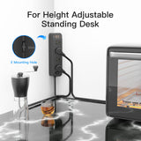Desk Clamp Power Strip 6FT, Flat Plug Charging Station, Black