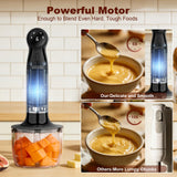 Cordless Immersion Blender Hand Blenders Set,Variable Speed 4 in 1 Stick Emulsifier with Chopper and Whisk for Soup, Baby Food and Smoothies (Black)