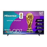 Hisense 50" Class QD7 Series Mini-LED 4K UHD Smart Fire TV (50QD7QF, 2025 Model) - QLED, HDR10+, Dolby Vision, Dolby Atmos, Game Mode Plus, ALLM, Alexa Built in with Voice Remote, Streaming TV, Black