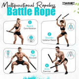Ropeless Battle Ropes Weighted, Home Gym Equipment, Fat Burning Cardio, Small Space Exercise Equipment, Shoulder Exercise Stick, Travel Workout Equipment, Arm workout, Core Strength Training Equipment