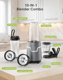 LAMPICK Smoothie Blender, 1100W Personal Blender for Shakes and Smoothies, Blenders and Grinder Combo for Kitchen