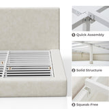 RECCI AirFrame King Size Upholstered Bed Frame with Plush Padded Headboard
