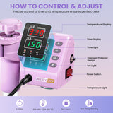 Heat Press, 8 in 1 Tshirt Press Machine 15"x12" 360° Swing Away Digital Industrial Heat Transfer Machine AKEYDIY