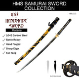 Hand Forged 1045 Carbon Steel Tomoe Blossom Katana Full Tang Sword