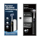 SAKYPRORAL AI Sonic Electric Toothbrush for Adults with Brushing Score & Smart Timer Display, 6-Zone Tracking, Rechargeable Whitening Brush with Soft Heads (Midnight Black)