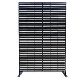 Kozyard Metal Privacy Screen 74" H x 47.2" W Decorative Outdoor Divider with Stand Panels Freestanding Screen