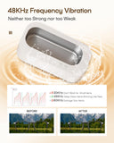 Professional Ultrasonic Cleaner, 48KHz Ultrasonic Jewelry Cleaner for Retainer,Eyeglass,Denture,Watch Band,Retainer,Ring - 2 Cleaning Modes/360°Deep Clean,350ML/12OZ 304 Stainless Steel Tank,Low Noise