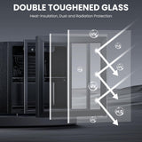 Wine Cooler, 12 Bottle/48 Can Beverage Refrigerator, Mini Fridge Glass Door with Adjustable Shelves Electactic