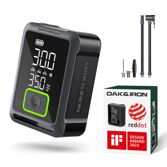 OAK & IRON Battery Tire Inflator 1 Min Fast Inflation Portable Air Compressor 150PSl Cordless Tire Pump OAK & IRON