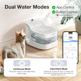 PETGUGU AI Cat Water Fountain 8-Layer Filtration with Wireless Pump
