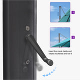 PURPLE LEAF Patio Telescopic Umbrella 11.5' x 11.5' Tilt Turquiose
