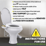 RV Bidet for Camper Toilet, Non-Electric Toilet Sprayer Attachment with Dual Nozzles, Adjustable Pressure, Front/Rear/Self Cleaning, Upgrade for Trailer, Motorhome, Camper, RV Bathroom (Black Base)