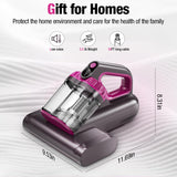 Vacuum Cleaner 15Kpa Bed Vacuum Cleaner 273nm UV-C Light & Ultrasonic Heating Tech 400W Handheld Vacuum Wide Suction Port BYHUME