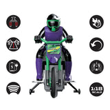 LEXiBOOK RC18, Crosslander Radio Road Motorcycle, up to 12km/h, Perfect Balance, Light Effects, Crazy skids, Fast Acceleration, Ergonomic Remote Control, Rechargeable
