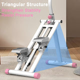 KINMAC Stair Stepper with Adjustable Resistance for Home - Upgrade Climber Workout Machine with LCD Tracking & Space-Saving Design | Ideal for Home Gym, Apartment & Office (White Pink)
