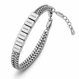 Soleus Personalized Stainless Steel Bracelet for Men - Custom Retro Silver Friendship Bracelets, Christmas Gift for Him, Boyfriend, Father, Husband, Birthday, Anniversary, Groomsmen, Co-Worker Gifts