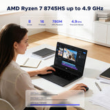 NIMO 17.3" IPS-Gaming-Laptop, AMD Ryzen 7 8745HS 32GB RAM 1TB SSD (Up to 4.9GHz Beat R9 7940HS Radeon) 780M-Graphics, Backlit Keyboard Fingerprint, Win 11 PC for Study Work & Play 2-Yr Warranty