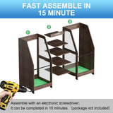 Ponsonbay Golf Bag Storage Organizer for Garage, Premium Wooden 2 Golf Bags Rack with Drawer (Black） Ponsonbay