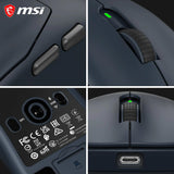 MSI Forge GM340 Wireless NAVY Wireless/Wired Gaming Mouse, 12000DPI, 1000Hz Query Rate, Symmetrical Design, 50+ Million Clicks, 6 Buttons, 82 Hours Battery Life, 1ms Latency, 57g