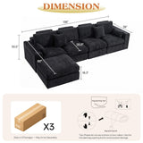 Vellorise 136" Cloud Modular Sectional Sofa with Detachable Seat Cushion