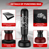 Freestanding Punching Bag for Adults Teens, Thickened Boxing Bag with Stand Kicking Bag Heavy Bag with Boxing Gloves & Electric Air Pump, for Beginners Training MMA Thai Taekwondo Fitness