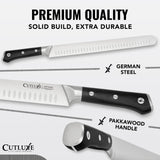 Cutluxe Brisket Knife – 12" Carving & Slicing Knife for Meat & BBQ – Razor Sharp German Steel, Sheath Included, Ergonomic Full Tang Handle