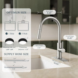FORIOUS Kitchen Faucets with Pull Down Sprayer, Brushed Nickel Classic Single Handle Stainless Steel High Arc Faucet for Kitchen Sink, 1 Hole with Deck Plate Sink Faucet for Bar RV Farmhouse Laundry