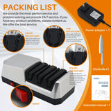 JOVANT Electric Knife Sharpener with 3-step Sharpening System and Diamond Abrasives, Suitable for Most Metal and Ceramic Knives. The Knife Sharpener comes with the Angle Guide Function (ETJ004COMB)