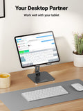 UGREEN Tablet Stand Compatible for iPad Desk Stand Holder Adjustable Aluminum Thicker Base Compatible with iPad Pro Air Mini 13 12.9 11 Inch Home Office Desk Accessories Black