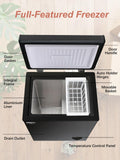 Chest Freezer 3.5 Cu.Ft Black Small Deep Freezer with Adjustable Temperature Control for Basement Apartment Kitchen Business