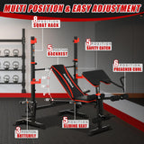 MAIDOMA 1500LB 8 IN 1 Weight Bench with Leg Extension