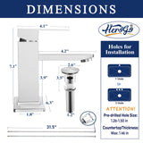 Herogo Touchless Bathroom Faucets Brushed Nickel Stainless Steel Automatic Motion Sensor Bathroom Faucet Herogo